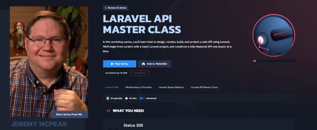Laracasts – Laravel API Master Class
